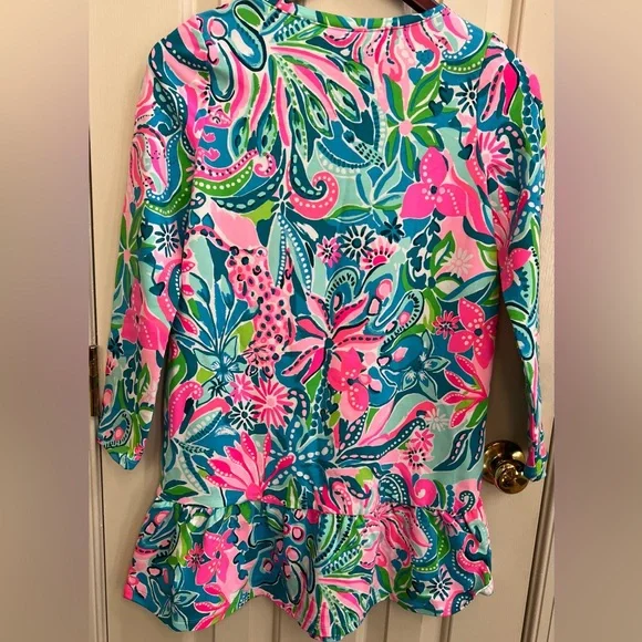 Lilly Pulitzer Kids Floral Dress in Pink and Blue - Picture 2 of 3